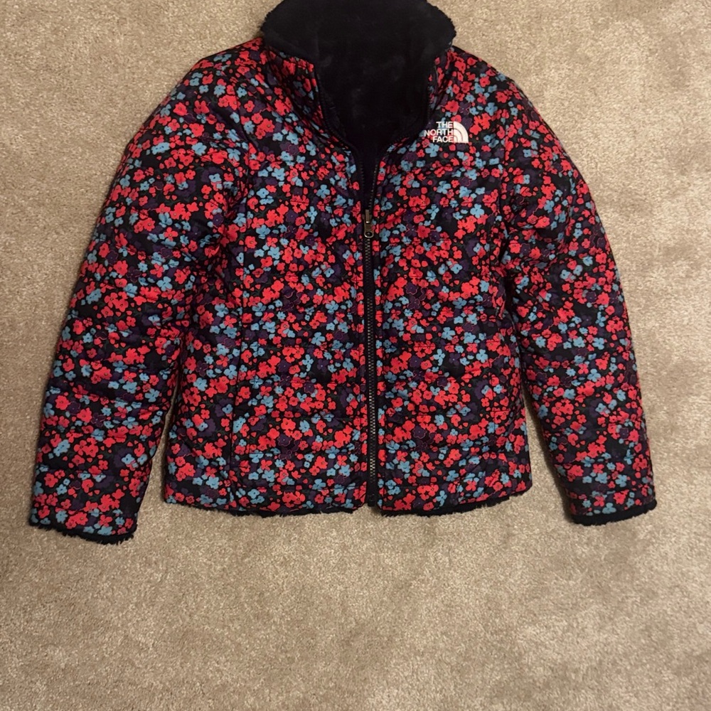 The North Face Red and Blue Floral Jacket